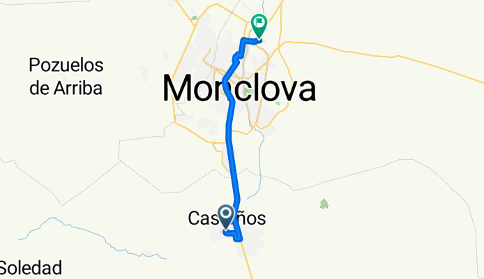 Ruta desde Calle Porfirio Díaz, Castaños