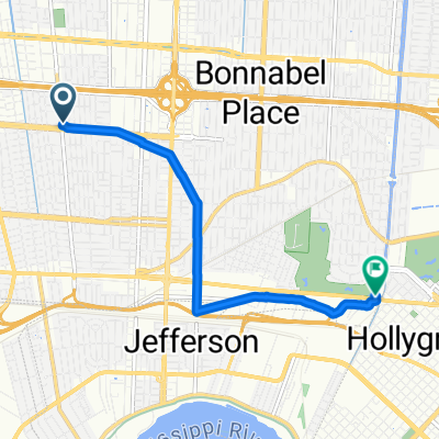 2105 Cleary Ave, Metairie to 131 Airline Dr, Metairie