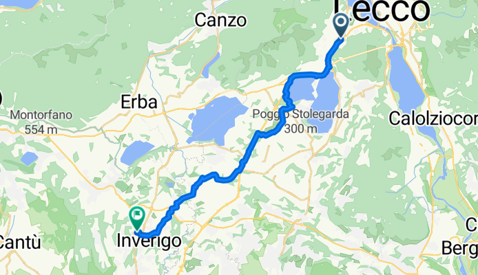 Da Strada Provinciale 639 48, Valmadrera a Via Umberto Maddalena 20, Lurago D'erba