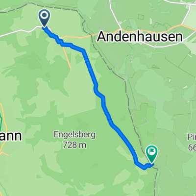 Route von Am Wäldchen 5, Tann (Rhön)