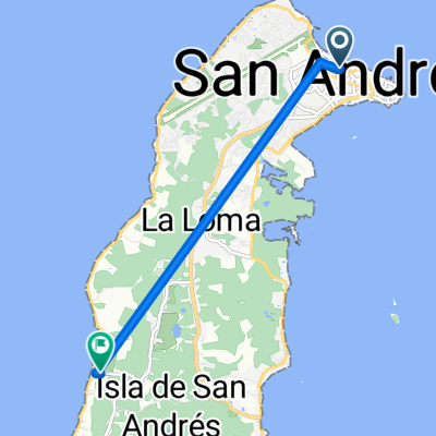 Route from Avenida Colon, San Andres
