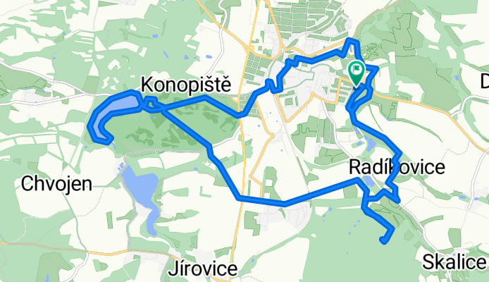 Benešov-Černý les-Konopiště-Benešov