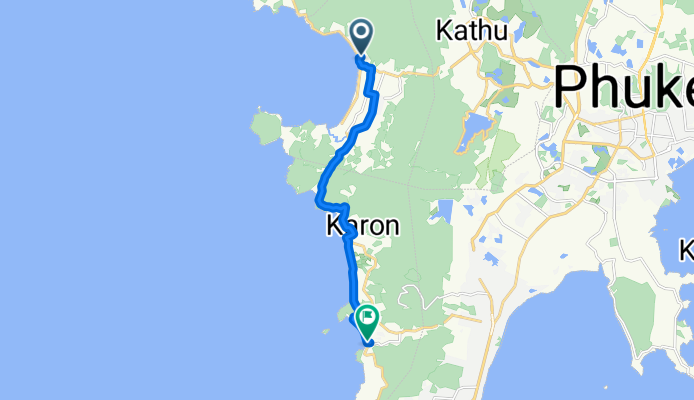 Phrabarami Road 284, Tambon Patong to Soi Pakbang 1, Tambon Karon