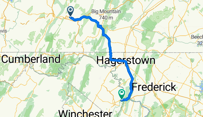 Everett to Harper's Ferry, West Virginia