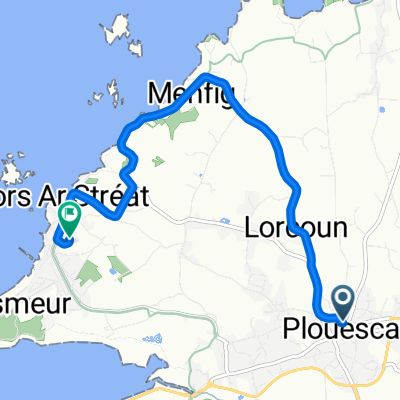 De Place Gén de Gaulle 8, Plouescat à Impasse Lanigou 6977U, Plouescat