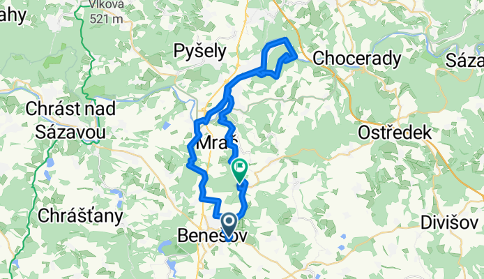 Benešov - Poříčí - Dubsko - Zlenice - Čerčany - Bedrč - Benešovy