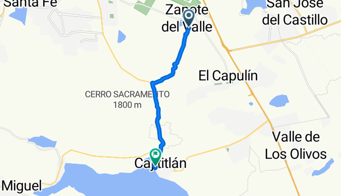 De Zapote del Vallle a Calle Centenario 10, Cajititlán