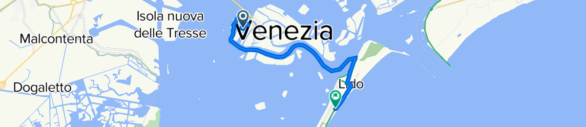 Tag 3b Fähre von Venedig zum Lido 2022 - Radroute - ? Bikemap