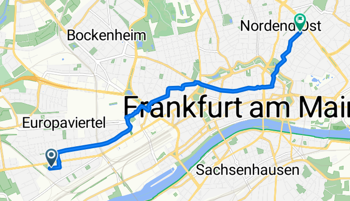 Lahnstraße 92, Frankfurt am Main nach Martin-Luther-Platz 1, Frankfurt am Main