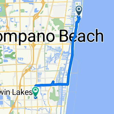 De North Ocean Boulevard 2700, Pompano Beach a North Dixie Highway 4061, Oakland Park