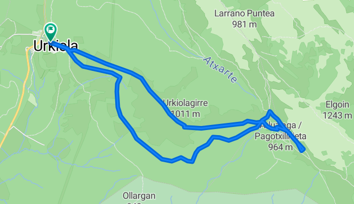 Urkiola hasta Asuntze Aterpea