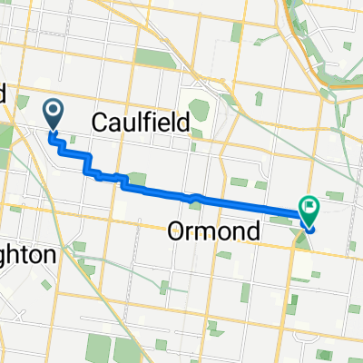 Route from Glen Huntly Rd, Elsternwick