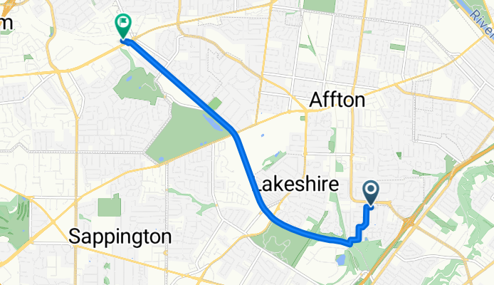 9403 Sophine Ln, Saint Louis to 9031 Watson Rd, Crestwood