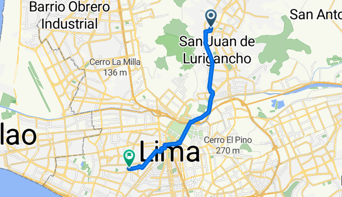 De Avenida Constelación 2476, San Juan de Lurigancho a Parque Florida 127, Pueblo Libre