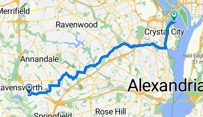 Route from 5618 Heming Ave, Springfield