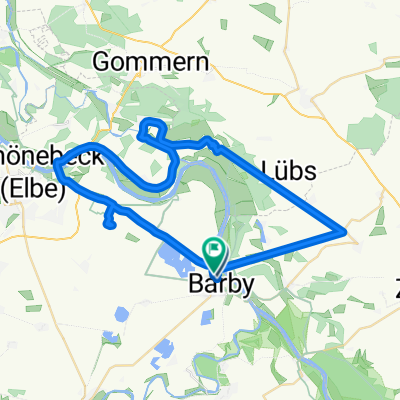 Barby über Schönbeck und Dornburg nach Barby (Elbe)