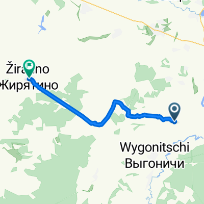 От Цветочная улица, 20, Кокинское до 15К-2003, 3A, Жирятинское