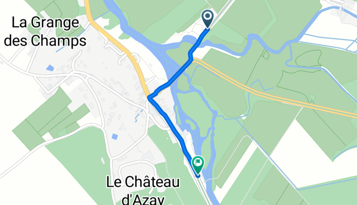 De Route de la Follaine, Azay-sur-Indre à Route de la Vallée de l'Indre 2, Azay-sur-Indre