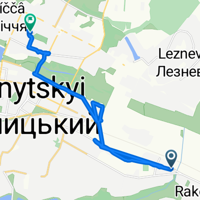 От вулиця Чорновола 117, Хмельницький до Підгірна вулиця 67, Хмельницький