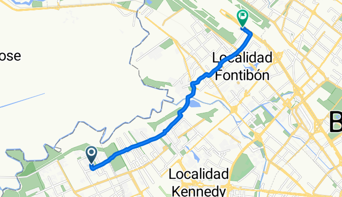 De Calle 54c Sur #97-20, Bogotá a Avenida Calle 26 10335, Bogotá