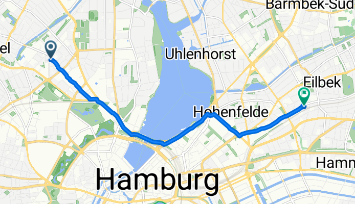 Gustav-Falke-Straße 28–30, Hamburg nach Hasselbrookstraße 46A, Hamburg