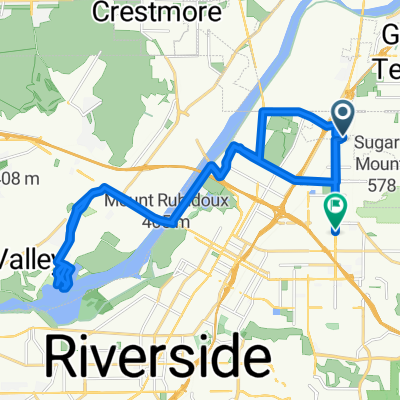 Route from 1175 Spring St, Riverside