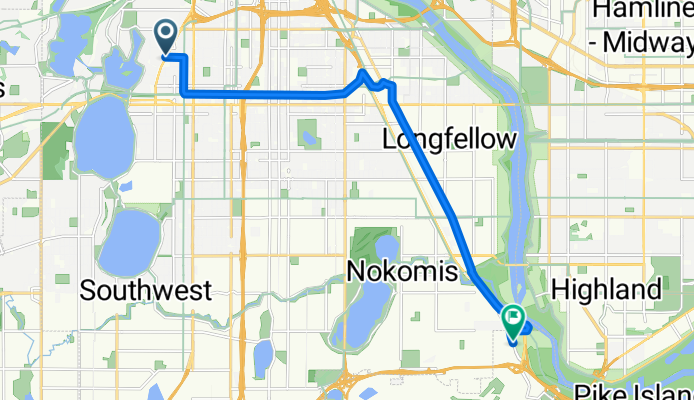B2B00845 55405&gt;55417 via Greenway, Minnehaha