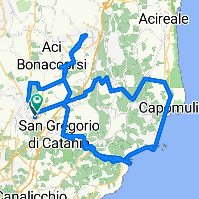 Da Via Vittorio Emanule Orlando 10, San Giovanni La Punta a Via Fò 3812, San Giovanni La Punta