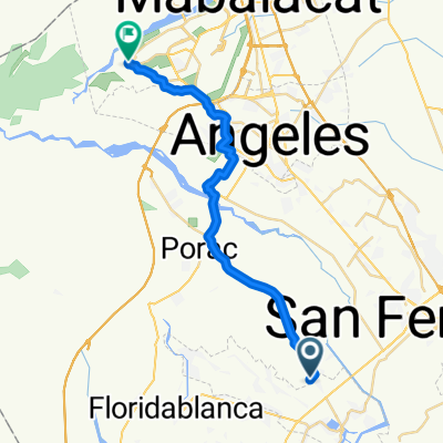 Route from Sta Monica, Santa Rita