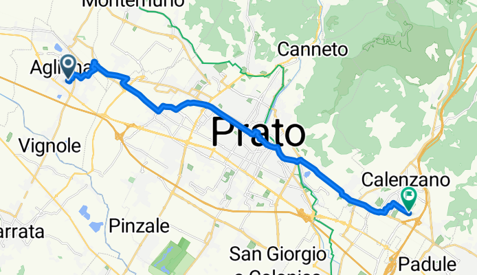 Da Via Vasco Pratolini 5, Agliana a Via Vincenzo Monti, Calenzano