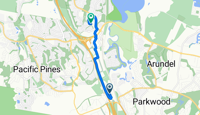 Route to 38 Latrobe Avenue, Helensvale