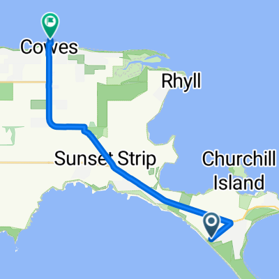 Route from 112 Lantana Road, Cape Woolamai