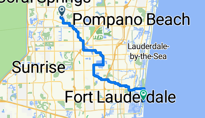 8546 NW 11th St, Coral Springs to 248–298 S Fort Lauderdale Beach Blvd, Fort Lauderdale
