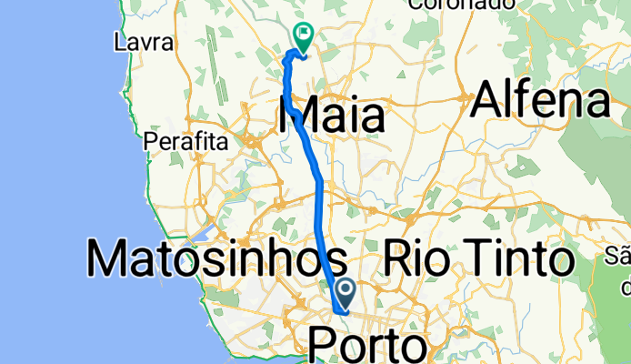 De Rua de Serpa Pinto 397, Porto a Rua Carlos Alberto Taipa Teles Menezes 70, Moreira