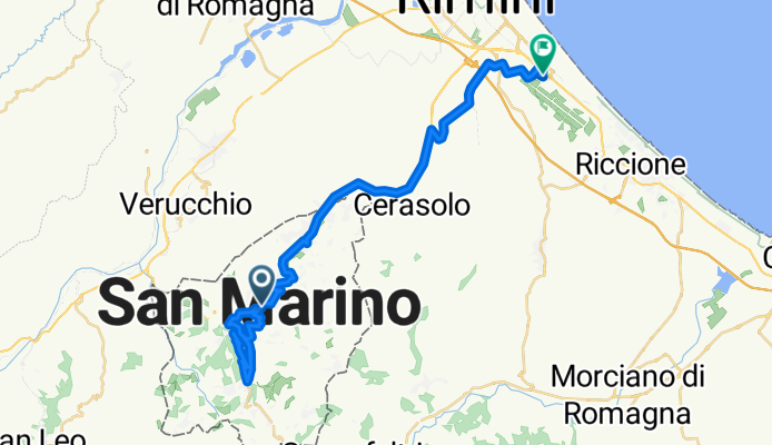 Da Via dei Tigli 55, Domagnano a Via Primo Ghinelli 20, Rimini