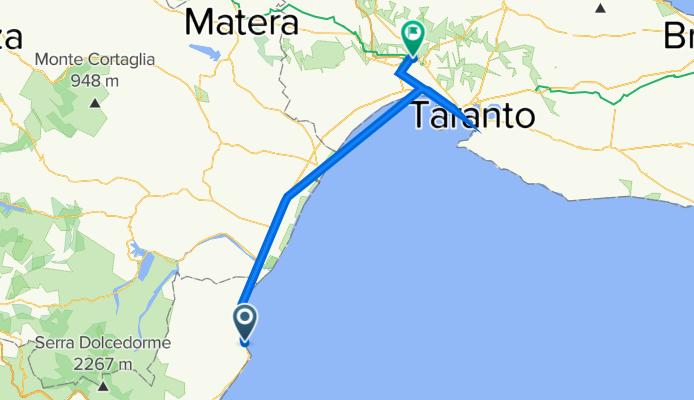 Da SS106, Roseto Capo Spulico a E843, Massafra
