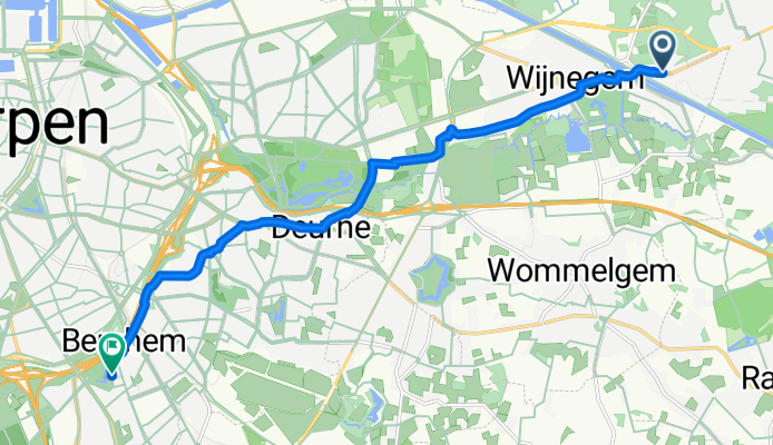 Turnhoutsebaan 560, Wijnegem naar Marcel Auburtinlaan 11–65H, Antwerpen