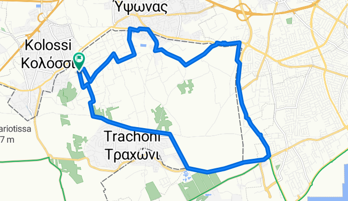 Route to Aiginis, Kolossi