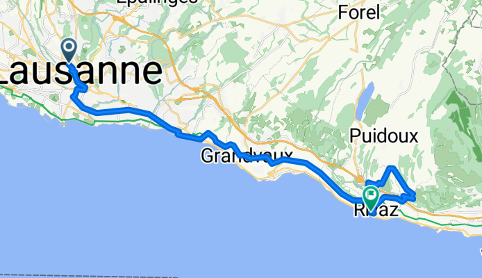 De Avenue Alexandre-Vinet 21, Lausanne à Chemin du Dézaley 1, Rivaz