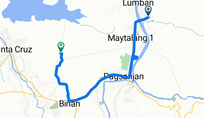 Route from Calamba-Santa Cruz-Famy Junction Road, Lumban