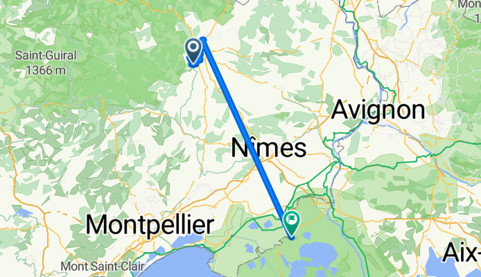 De Chemin des Brusques 6520, Saint-Christol-lès-Alès à Route des Saintes Maries de la Mer, Arles