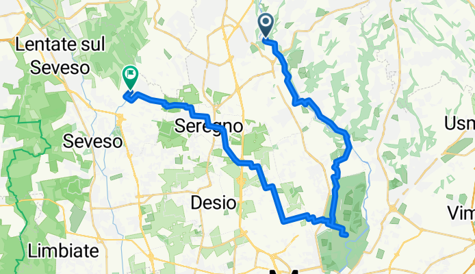 Da Via Camillo Benso Conte di Cavour 28, Agliate a Via Solferino 64, Meda