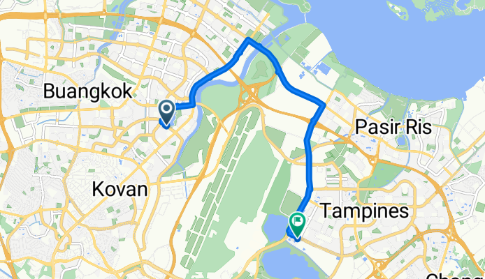 Opp Punggol Pk, Singapore to Tampines Avenue 1 53, Singapore