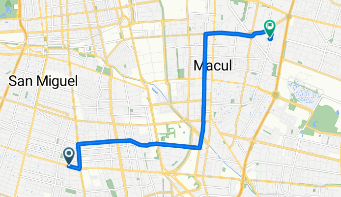 De Avenida Departamental 574, San Miguel a Ramón Cruz Montt 2137, Macul