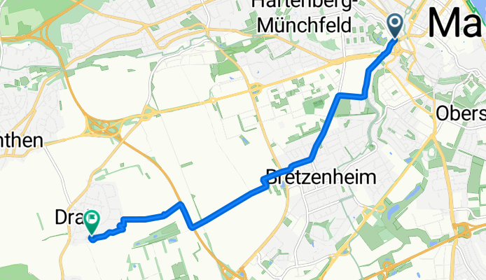 Binger Straße 14, Mainz nach Am Bangert 2–16A, Mainz