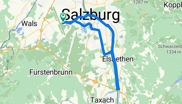 Karolingerstraße 30, Salzburg nach Salzburg Pressezentrum/Kuglhof
