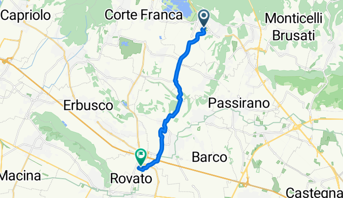 Da Via Monte Adamello 23, Provaglio d'Iseo a Via Indro Montanelli 2, Rovato