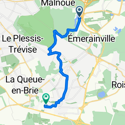 De Boulevard du Clos de l'Aumône, Émerainville à Rue des Bergeronnettes 20, Pontault-Combault