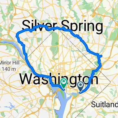 1800 Anacostia Dr SE, Washington to 45 Sutton Square SW, Washington