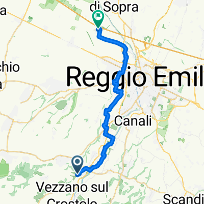 Da Via Valentini 8, Quattro Castella a Via Umberto Nobile 22, Roncocesi